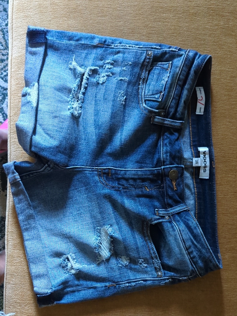 Vigoss Distressed Blue Boyfriend Jeans Shorts